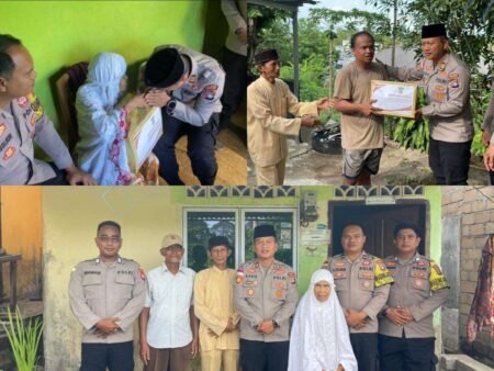 Wujudkan Kepedulian Polri ke Masyarakat, Polsek Bintan Timur Beri Sembako ke Lansia dan ODGJ dalam Giat Jum'at Berkah