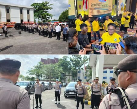 Ratusan personil Polresta Tanjungpinang diterjunkan amankan pelaksanaan Musda V Partai Golkar Kepri