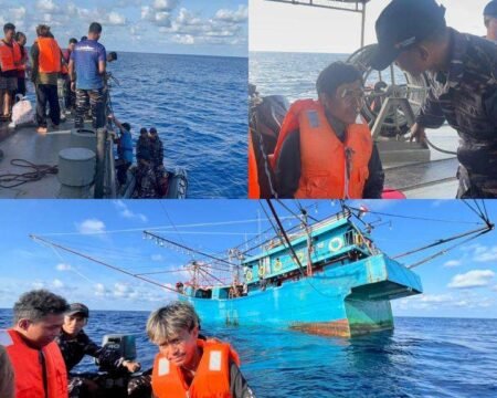 Respon Cepat, KRI Kapitan Pattimura-371 dan KRI Wiratno-379 Berhasil Evakuasi Korban Kapal Terbakar di Perairan Laut Natuna Utara