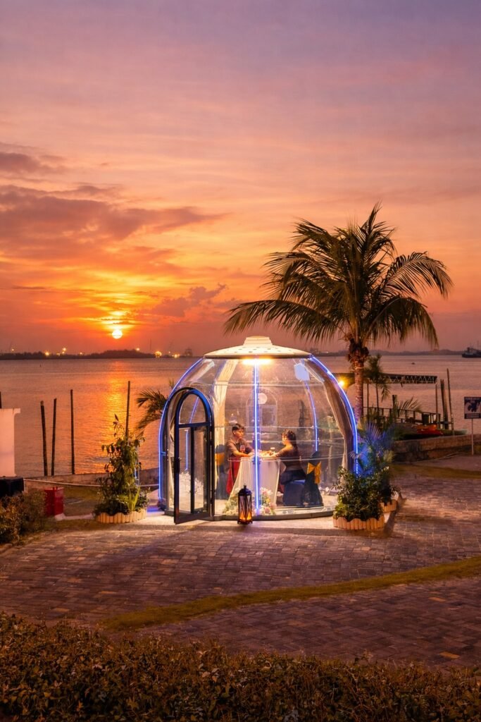 Dinner Romantis dalam Dome Transparan dengan View Sunset Terbaik di Batam Kini Hadir di HARRIS Resort Waterfront