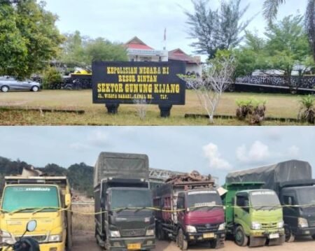 Lima unit lori yang diamankan Polsek Gunung Kijang