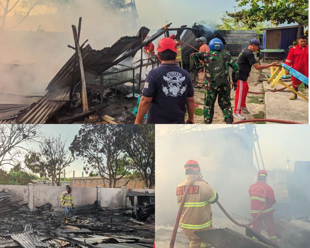 Personel Badan Penanggulangan Bencana Daerah (BPBD) dan Pemadam Kebakaran (Damkar) Kabupaten Karimun berhasil mencegah api meluas di kawasan wisata Coastal Area pada Kamis sore (30/04/2026).