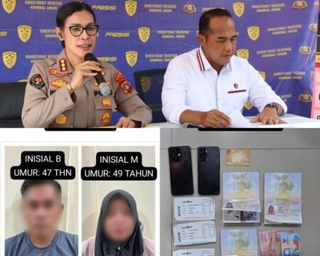 ‎Dirreskrimum Polda Kepri Kombes Pol. Ronni Bonic, melalui Kabidhumas Polda Kepri Kombes Pol. Dr. Nona Pricillia Ohei saat konferensi pers terkait kasus TPPO, Kamis (07/05/2026)