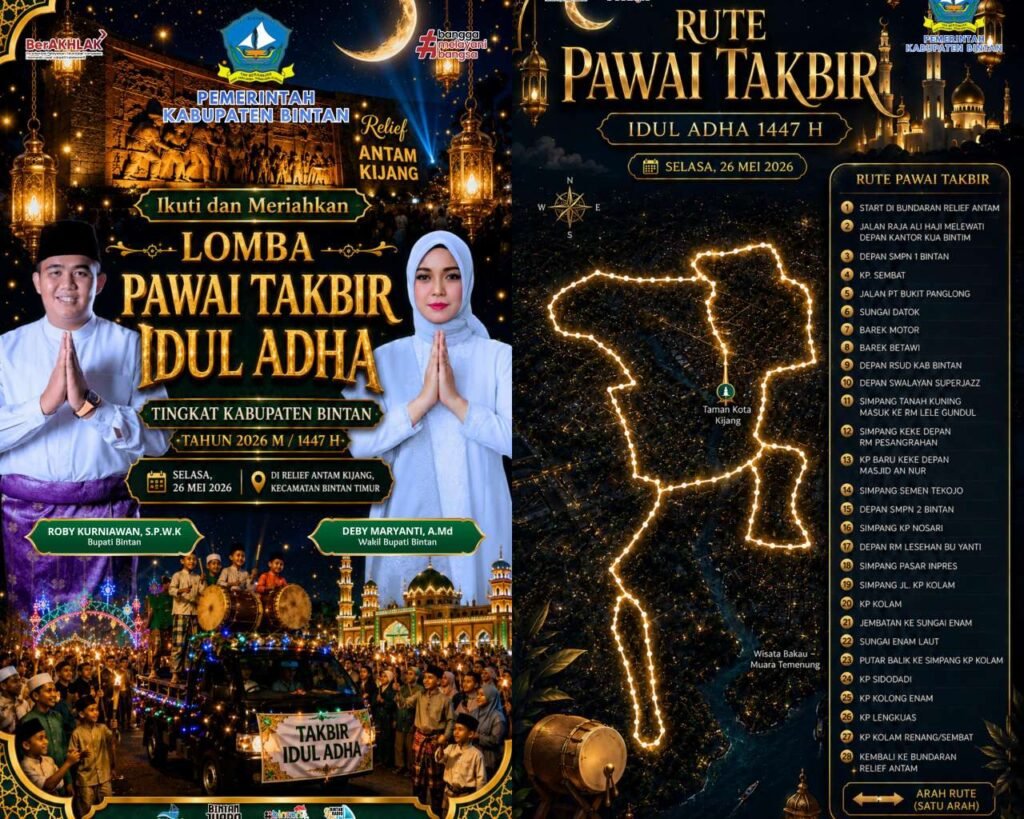 Idul Adha 1447 H, Pemkab Bintan Gelar Pawai Takbir dan Salat Id di Toapaya