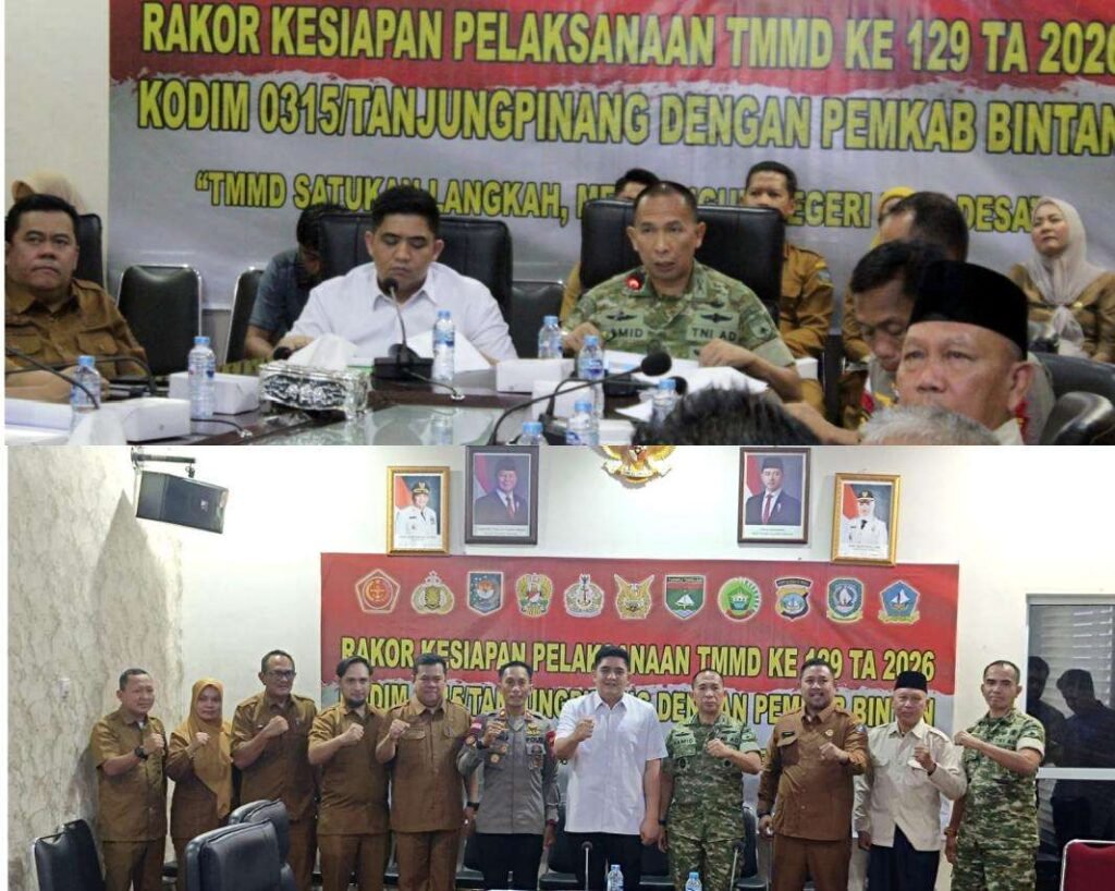 Kodim 0315/Tanjungpinang dan Pemkab Bintan Matangkan Persiapan TMMD ke-129 Tahun 2026 Kodim 0315/Tanjungpinang dan Pemkab Bintan Matangkan Persiapan TMMD ke-129 Tahun 2026