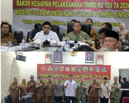 Kodim 0315/Tanjungpinang dan Pemkab Bintan Matangkan Persiapan TMMD ke-129 Tahun 2026