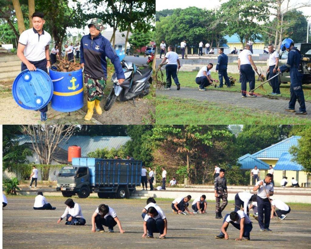 Prajurit dan PNS Koarmada I Gelar Bersih-bersih di Lokasi Shalat Idul Adha 1447 H