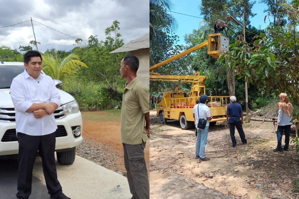 Pemkab Bintan Komitmen Tingkatkan Porsi Anggaran Lampu Jalan - Bupati Bintan Roby Kurniawan berbincang dengan warga saat mengecek perbaikan lampu jalan - Perbaikan lampu jalan