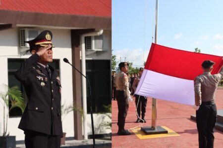 Wakapolres Bintan, Kompol Ahmad Rudi Prasetyo, S.H., M.H., yang bertindak selaku Inspektur Upacara Peringati Harkitnas di Polres Bintan Berlangsung Khidmat, Rabu (20/05/2026)