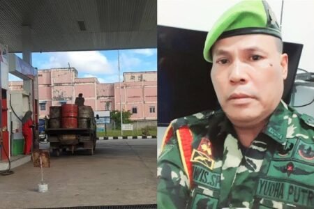 Ketua PPM Kabupaten Lingga, Darwis. Pengisian BBM bersubsidi jenis solar di SPBU Dabo