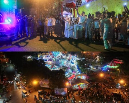 Bupati Bintan Roby Kurniawan saat melepas pawai takbir Idul Adha