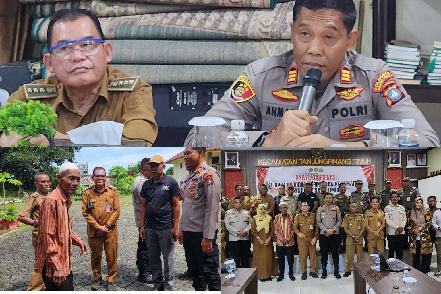 Kapolsek Tanjungpinang Timur, AKP Ahmad Syahputra dalam Rapat Forum Koordinasi Pimpinan Kecamatan (Forkopimcam) di Kantor Kecamatan Tanjungpinang, Selasa (09/06/2026)