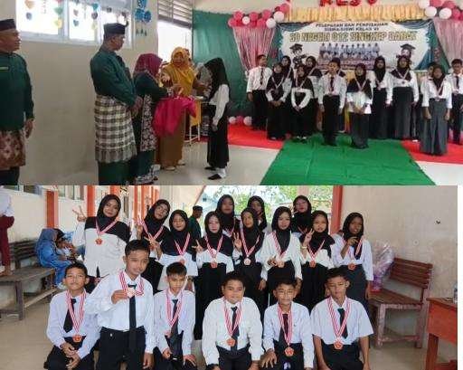 Perpisahan SD 012 Singkep Barat Sederhana Penuh Makna, Apresiasi Kebersamaan Tanpa Kemewahan Guru dan Murid Perpisahan secara sederhana SD 012 Bukit Belah Kecamatan Singkep Barat//