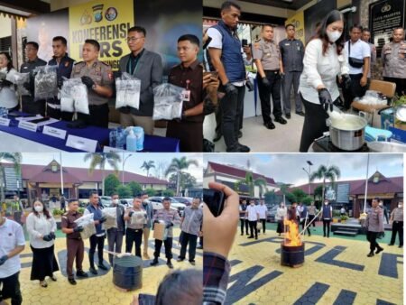 Barang Bukti Narkotika Jenis Sabu 5,6 Kilogram dan Ganja 3,6 Kilogram Dimusnahkan, Wujud Komitmen Polresta Tanjungpinang Perangi Peredaran Narkoba