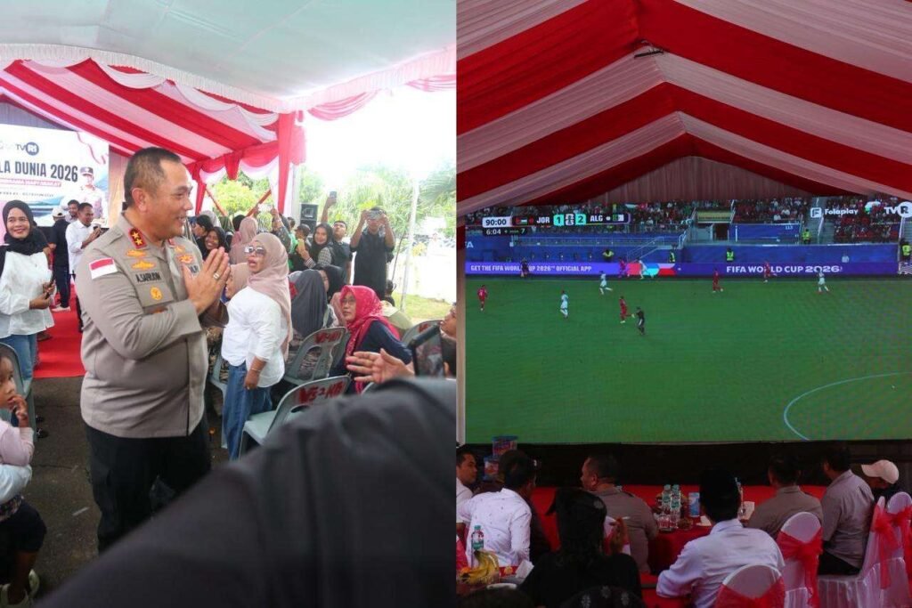 Kapolda Kepri Hadir di Tengah Masyarakat Sekupang Bawa Semangat Bhayangkara lewat Nobar Piala Dunia 2026 Kapolda Kepri Hadir di Tengah Masyarakat Sekupang Bawa Semangat Bhayangkara lewat Nobar Piala Dunia 2026