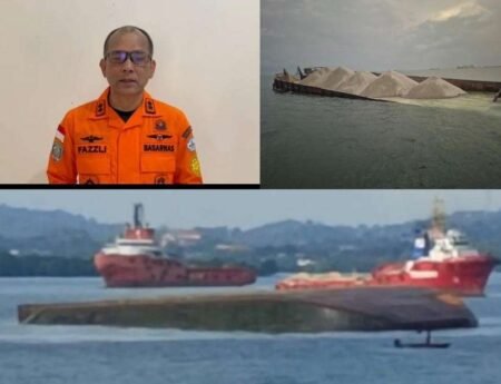 Tongkang Bermuatan Batu Granit Terbalik di Perairan Batu Ampar Batam, Basarnas Tanjungpinang Pastikan Tidak ada Korban Jiwa