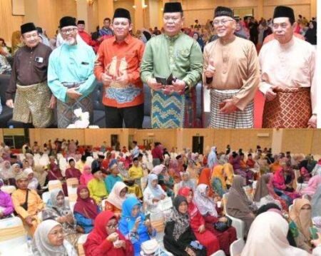 Gubernur Kepulauan Riau, Ansar Ahmad bersama sejumlah tokoh alumni Pendidik Guru Agama Negeri (PGAN) Tanjungpinang dalam reuni akbar yang dilaksanakan di Hotel CK, Sabtu (27/6/2026) malam. (ft.Pemprov Kepri