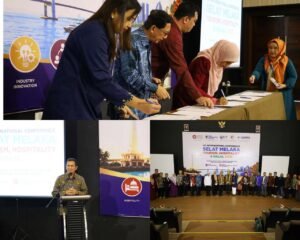 Ketua Dewan Pembina Yayasan Vitka, Dr.H.Asman Abnur SE M.Si menyampaikan sambutan, Penandatanganan kerja sama dengan Karang Taruna Kota Batam serta Kantor Perwakilan (Penwil/KP) Halal Center Cendekia Muslim (HCCM) Kepri, Foto bersama BTP Universitas Geomatika Malaysia-Malaka dan undangan