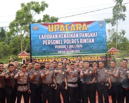 Jelang HUT Bhayangkara ke-80, 39 Personel Polres Bintan Naik Pangkat