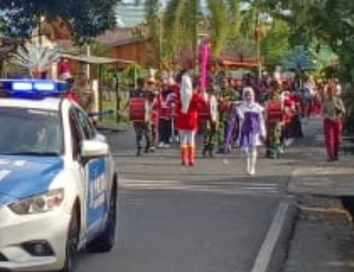 Pawai Budaya Anak Sekolah Berjalan Lancar, Satlantas Polres Natuna Lakukan Pengawalan Memadai