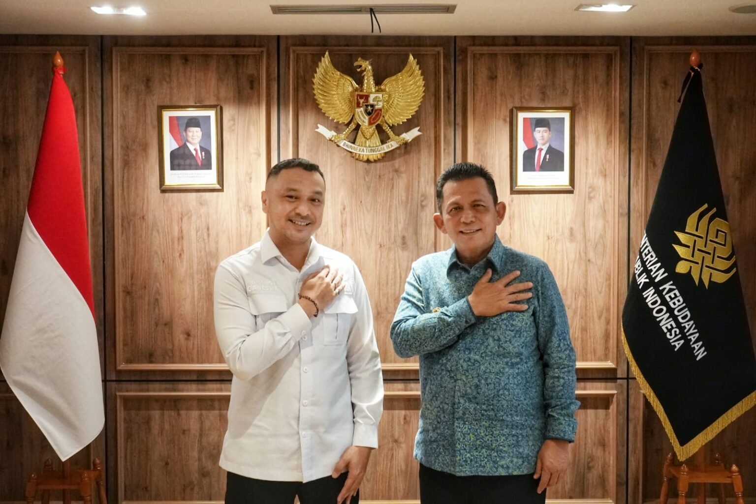 Wamen Giring saat menerima kunjungan Gubernur Kepulauan Riau Ansar Ahmad di Kantor Kementrian Kebudayaan RI, Jakarta, Rabu (10/6).