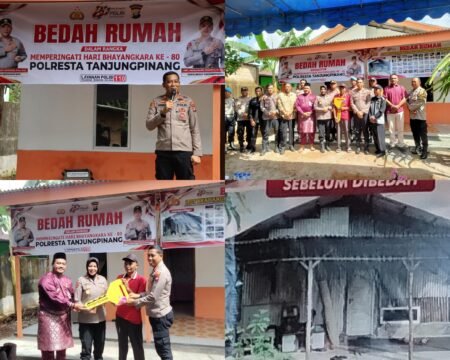 Gubuk Reyot jadi Layak Huni, Polresta Tanjungpinang Serahkan Kunci Hasil Program Bedah Rumah, Wujud Nyata Pengabdian Polri untuk Masyarakat Sempena HUT Bhayangkara Ke-80