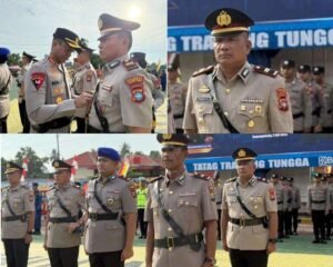 Kapolresta Tanjungpinang Kombes Pol Indra Ranu Dikarta, memimpin Upacara Serah Terima Jabatan (Sertijab) Pejabat Utama (PJU) dan Kapolsek jajaran Polresta Tanjungpinang, Kamis (02/07/2026).
