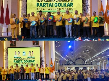 Musyawarah Daerah (Musda) Ke-VI Partai Golkar Kota Tanjungpinang resmi dibuka oleh Ketua DPD Partai Golkar Provinsi Kepulauan Riau (Kepri) Ade Angga, berlangsung di Alltrue Hotel Tanjungpinang, Minggu (05/07/2026)