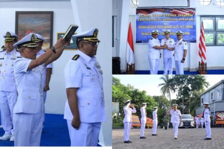 Pengambilan sumpah jabatan Karumkital, Salam komamdo Kapuskesal Laksamana Pertama TNI dr. Mohamad Sulaiman Abidin, Kolonel Laut (K) dr. Widya Wirawan dan Kolonel Laut (K) dr. Herman Gofara, Kapuskesal Laksamana Pertama TNI dr. Mohamad Sulaiman Abidin