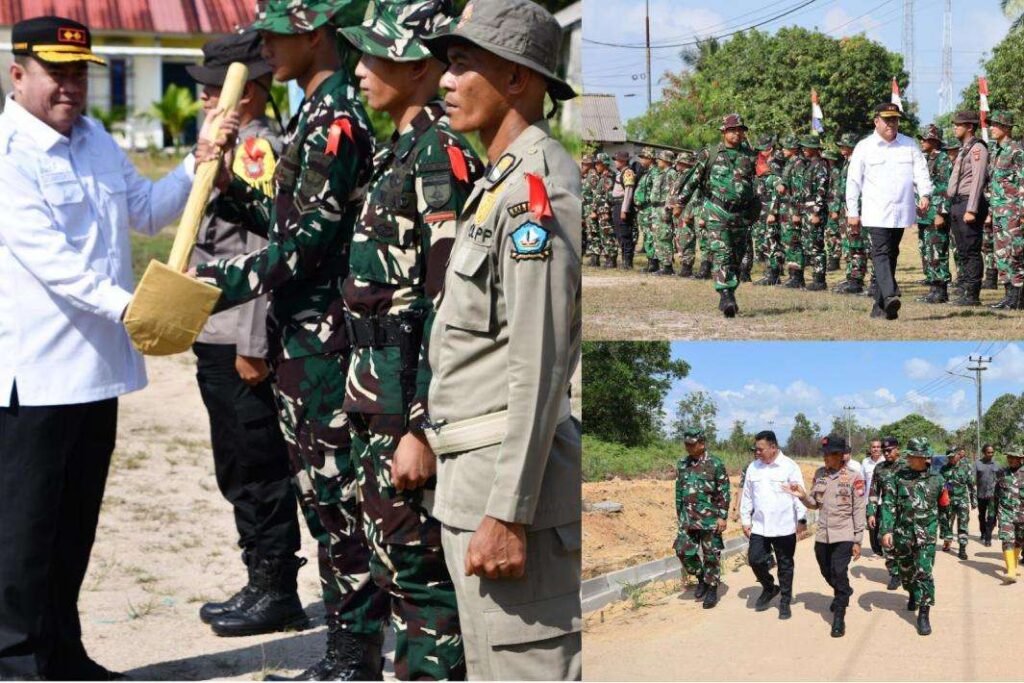 Sekda Kabupaten Bintan Rony Kartika saat hadiri pelaksanaan Program TNI TMMD Ke-129 Tahun Anggaran 2026 di Lapangan Bola Busung, Desa Busung, Kecamatan Seri Kuala Lobam, Kabupaten Bintan, Kepulauan Riau, Selasa (14/7/2026).