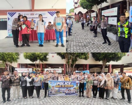 Aksi Seru Satlantas Polres Karimun Sukseskan MPLS SMA Maha Bodhi Lewat Tanamkan Disiplin Sejak Dini