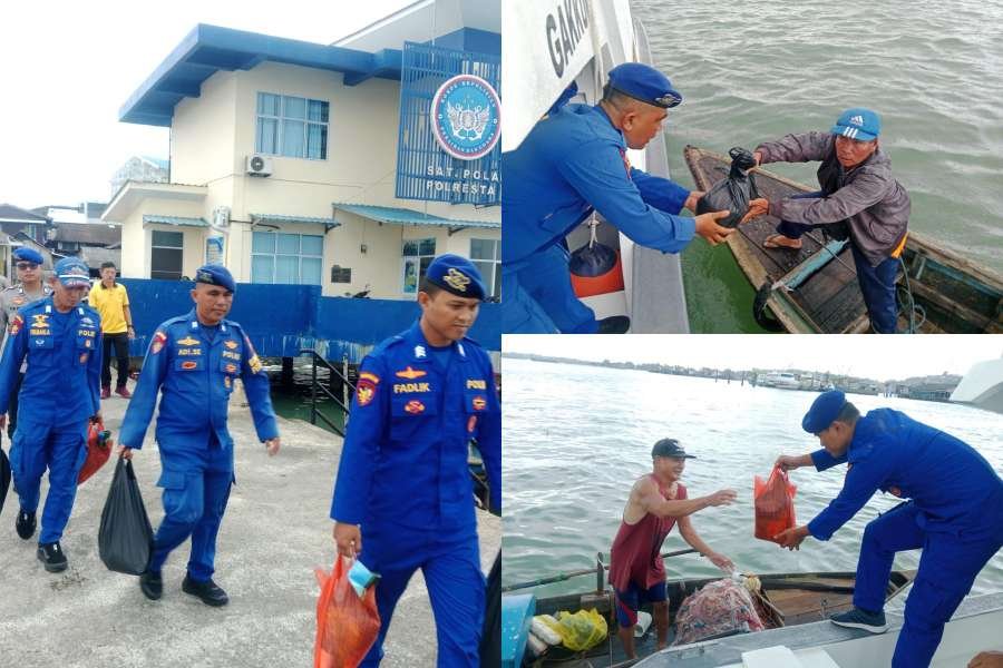 Polairud Polresta Tanjungpinang Salurkan Bansos untuk Masyarakat Pesisir, Wujud Kepedulian Polri Polairud Polresta Tanjungpinang Salurkan Bansos untuk Masyarakat Pesisir, Wujud Kepedulian Polri