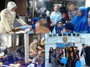 Guskamla Koarmada I dan Prajurit KRI Imam Bonjol-383 dan BKO Gelar Baksos l dan Open Ship di Dermaga Panjang, Lampung