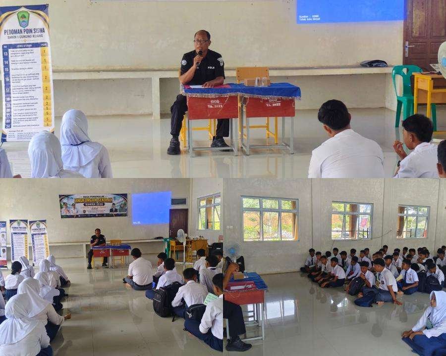 Narsum MPLS di SMKN 1 Gunung Kijang, Kasi Humas Polres Bintan Ingatkan Pelajar Berhati-hati Bermedsos Narsum MPLS di SMKN 1 Gunung Kijang, Kasi Humas Polres Bintan Ingatkan Pelajar Berhati-hati Bermedsos