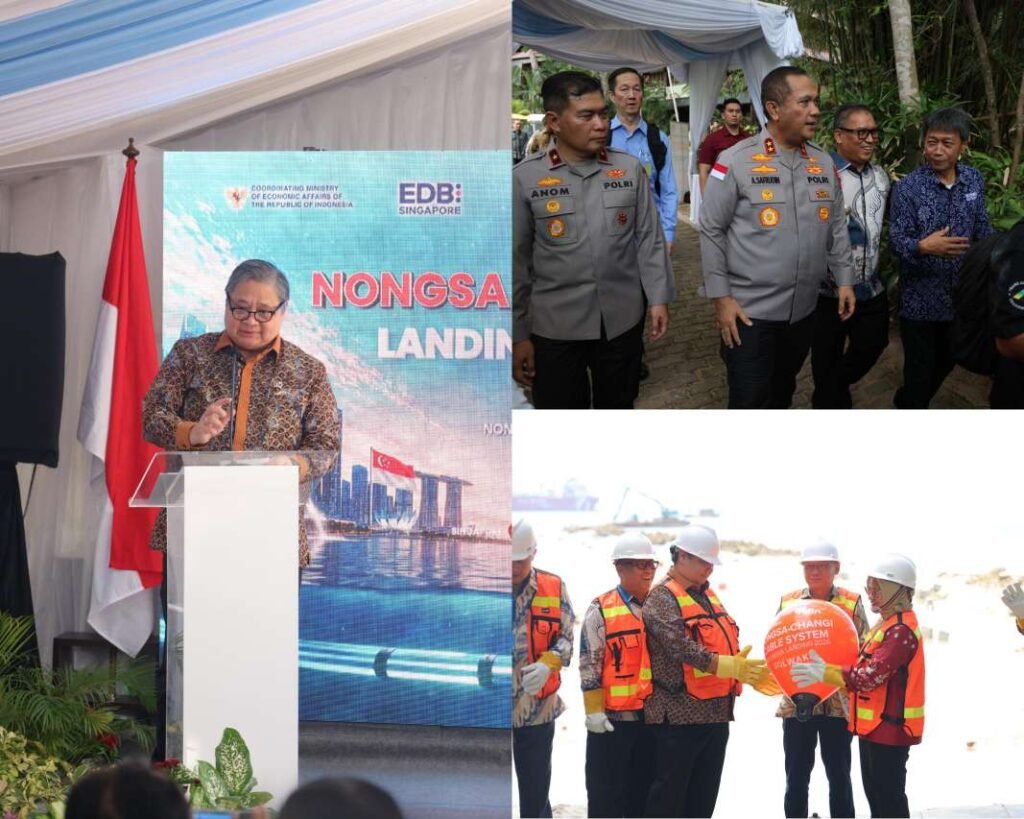 Kemitraan Singapora-Indonesia Jadikan Batam Salah Satu Pusat Ekonomi Digital di Kawasan Asia Tenggara Kegiatan Nongsa–Changi Cable (NCC) Landing Ceremony dihadiri Menteri Koordinator Bidang Perekonomian RI, Airlangga, Hartarto, Kapolda Kepri, Irjen Pol. Asep Safrudin, Wakil Perdana Menteri sekaligus Menteri Perdagangan dan Industri Singapura MR. Gan Kim Yong, di Pelabuhan Internasional Nongsa Pura dan Nongsa Point Marina Resort, Batam, Senin (20/7/2026)