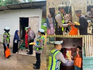 Jumat Berkah, Satlantas Polresta Tanjungpinang Bagikan Tali Asih dan Edukasi Keselamatan Berlalu Lintas ke Masyarakat