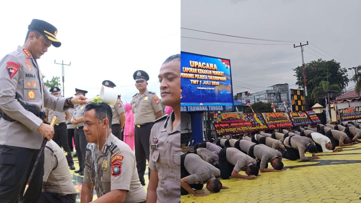 Terima Kenaikan Pangkat, 58 Personel Polresta Tanjungpinang Lakukan Sujud Syukur