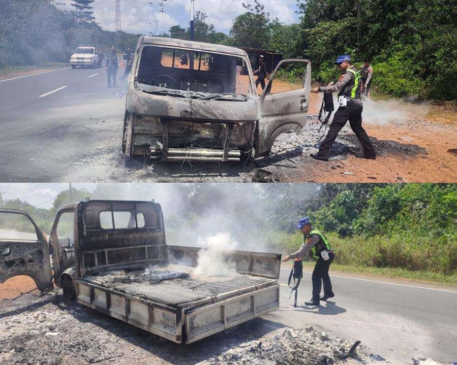 Respon Cepat Personel Polres Bintan Padamkan Mobil Terbakar Berkat Laporan Call Center 110 peristiwa kebakaran sebuah mobil di Jalan Wan Seri Beni, Desa Bintan Buyu, Kecamatan Teluk Bintan, Kabupaten Bintan, Sabtu (01/08/2026).