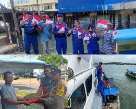 Semarak HUT RI Ke-81, Polresta Tanjungpinang Bagikan Ribuan Bendera Merah Putih ke Masyarakat