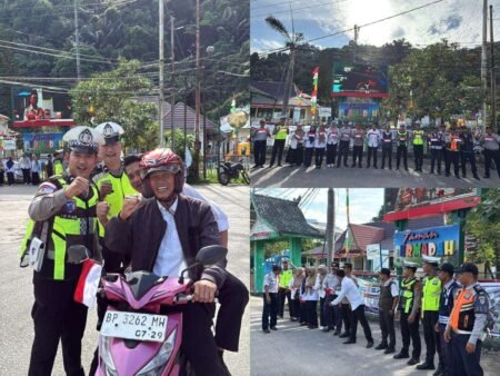 Satlantas Polres Kepulauan Anambas Bersama Dishub dan Jasa Raharja Bagikan Bendera Merah Putih, Ajak Warga Semarakkan HUT Ke-81 RI