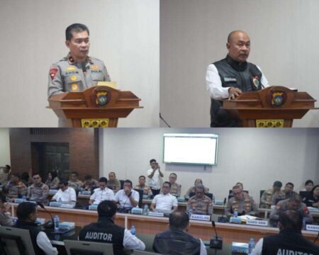Wakapolda Kepri Brigjen. Pol. Dr. Anom Wibowo, S.I.K., M.Si., memimpin Taklimat Akhir Audit Kinerja Itwasum Polri Tahap II Tahun Anggaran 2026 di Rupatama Polda Kepri, Rabu (12/8/2026).