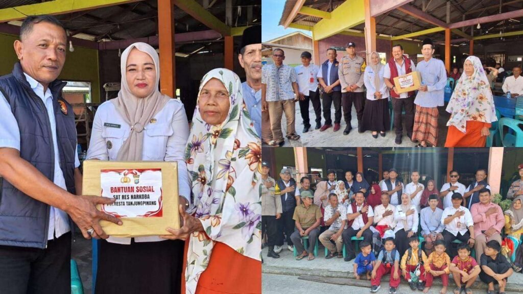 Semarak HUT RI Ke-81, Satresnarkoba Polresta Tanjungpinang Bagikan Bansos dan Bendera Merah Putih ke Masyarakat