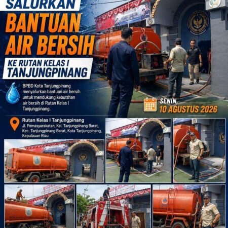 Sumur Warga Mulai Mengering, BPBD Tanjungpinang Salurkan 40 Ton Air