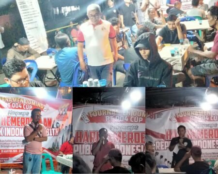 Kegiatan pembukaan turnamen domino antar warga di lingkungan kawasan RT.04/RW.03 Kelurahan Batu IX membuka turnamen domino, Kamis (20/08/2026) malam