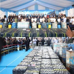 konferensi pers di Dermaga Bea Cukai Tanjung Uncang, Batam, Kamis (20/8/2026).