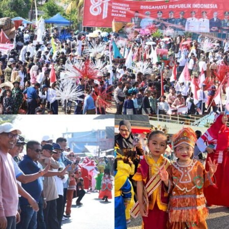Keceriaan peserta karnaval kemerdekaan ke-81 I di Kecamatan Singkep Kabupaten Lingga