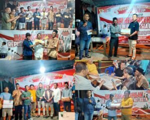 Rangkaian kegiatan penutupan turnamen domino antar warga di lingkungan kawasan RT.04/RW.03 Kelurahan  Batu IX membuka turnamen domino, Sabtu (22/08/2026) malam 