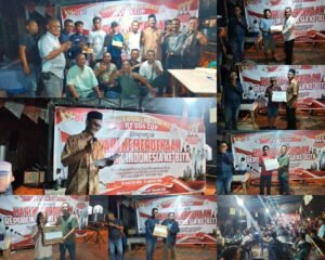Rangkaian kegiatan penutupan turnamen domino antar warga di lingkungan kawasan RT.04/RW.03 Kelurahan Batu IX membuka turnamen domino, Sabtu (22/08/2026) malam