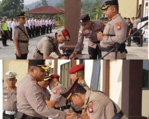 Upacara Serah Terima Jabatan (Sertijab) Kasat Reskrim dan Pelantikan Kasikum Polres Kepulauan Anambas, Senin (24/08/2026).