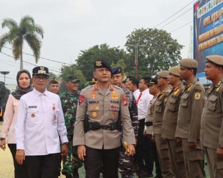 Apel Kesiapsiagaan dalam rangka Pencegahan dan Penanggulangan Kebakaran Hutan dan Lahan (Karhutla) di wilayah Kota Tanjungpinang Tahun 2026 yang di pimpin Kapolresta Tanjungpinang Kombes Pol. Indra Ranu Dikarta, Jumat (28/8/2026).